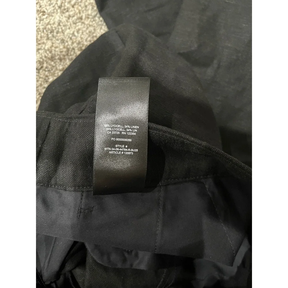 Aritzia The Limitless Pant Black Linen Blend Wide Leg Trousers Size 4